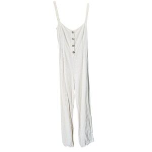 ROLLA'S Jumpsuit - Cream Linen Blend Button-Front - S